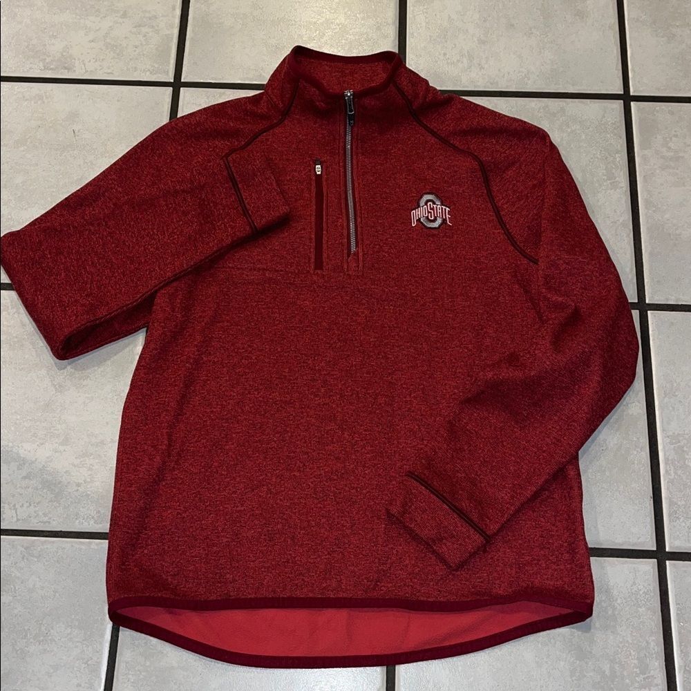Cutter Buck OSU Ohio State Buckeyes Fleece Thermal Golf Style sweater sweatshirt